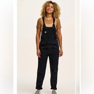 Lucy & Yak Washed Black Denim Reuben Dungarees Overalls